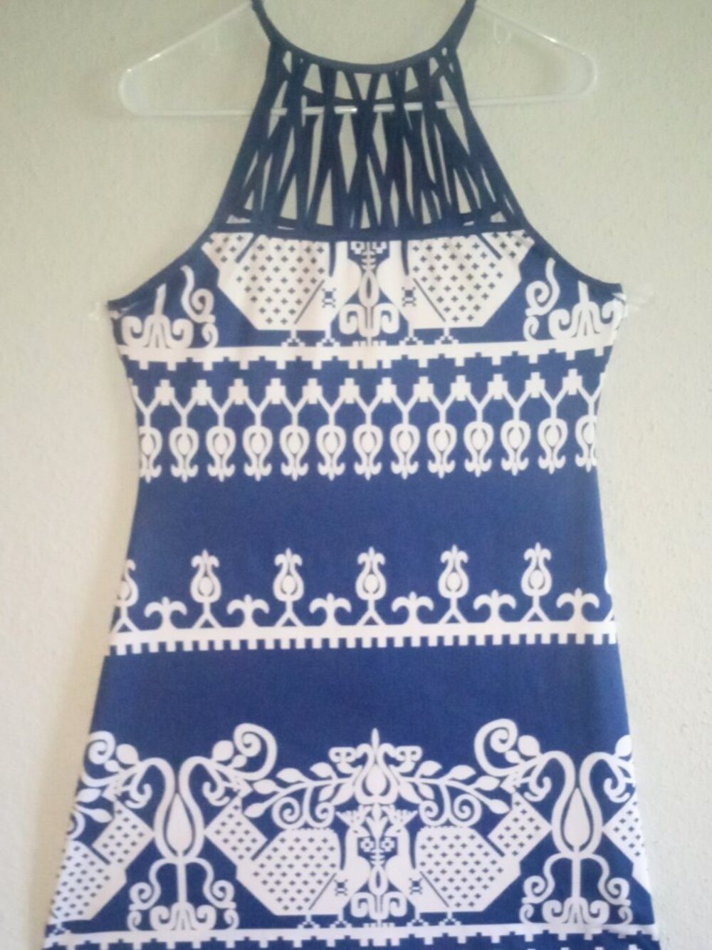 Emery Rose Blue/White Dress Sleeveless Spaghetti Top Comfortable Size: XL - Picture 2 of 12